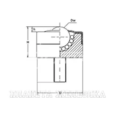 Опора шариковая SP8 B M6X15 (SP8-FL), SP8BM6X15(SP8FL)-ISKRA