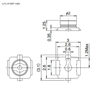 U.FL-R-SMT-1(80)-RH высокочастотные разъемы