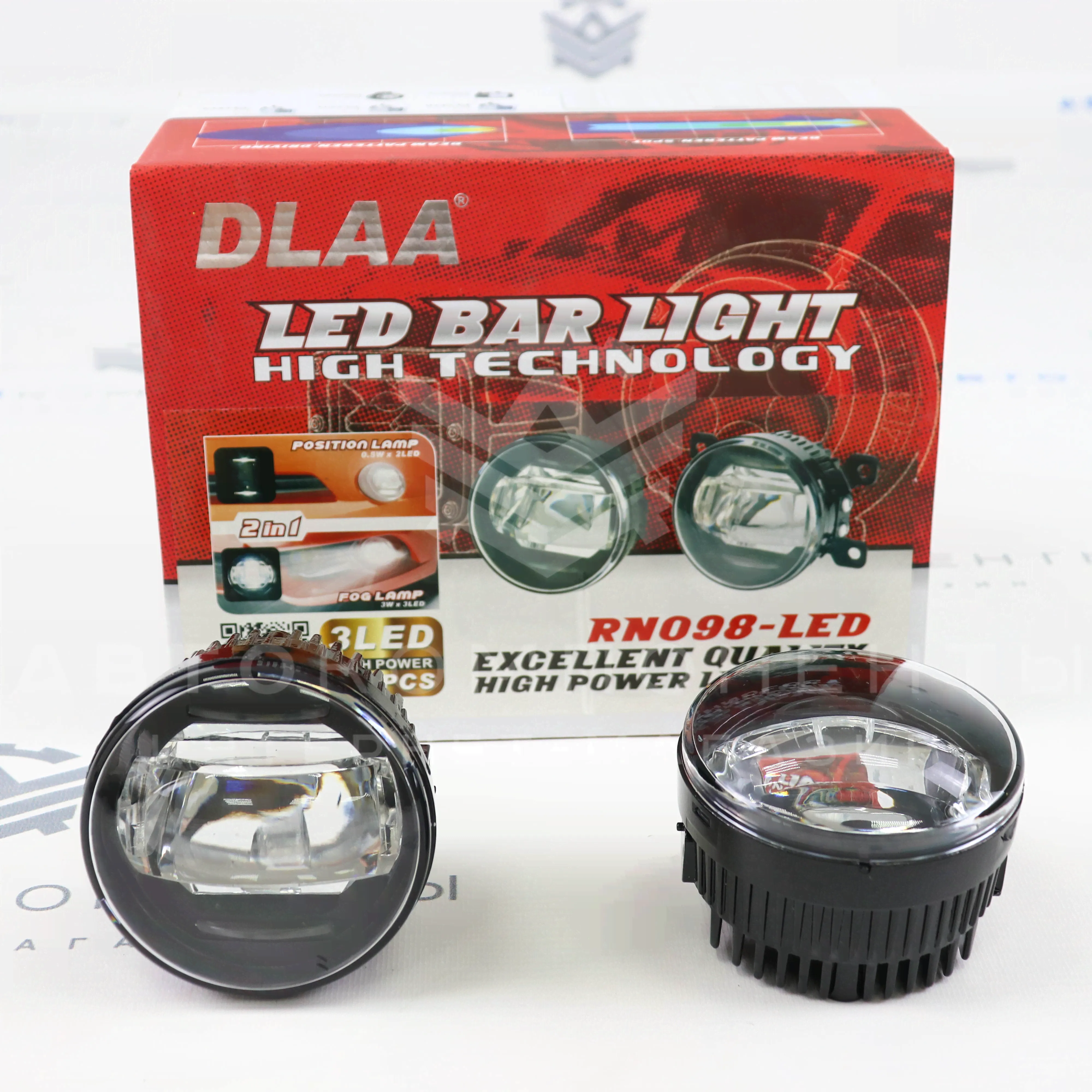 Светодиодные ПТФ "DLAA" с ДХО Лада Vesta, X-Ray, Нива 4х4 Урбан, Гранта FL, Ларгус FL (RN-098 LED)